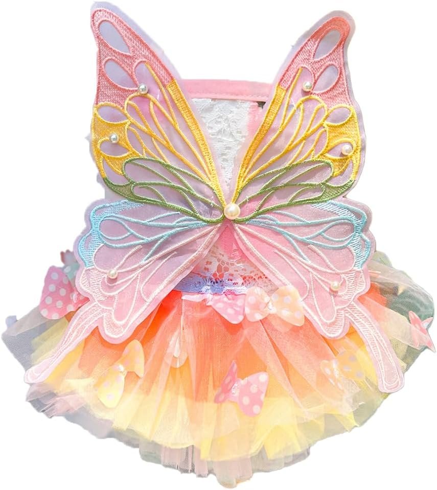 Dog Rainbow Butterfly Princess Dres...