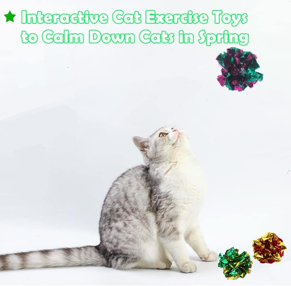 Mylar Crinkle Balls Cat Toys Interactive Crinkle Cat Toy Balls Independent Pet Kitten Cat Toys for Fat Cats Kittens Exercise, Soft and 2.36 to 2.5-Inch (24 Pack) - Image 4