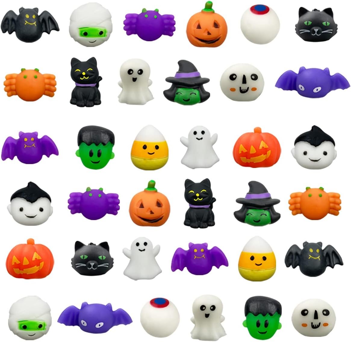 Jofan 36 PCS Halloween Mochi Squishy Toys Squishies for Kids Girls Boys Halloween Party Favors Halloween Treat Bags Gifts