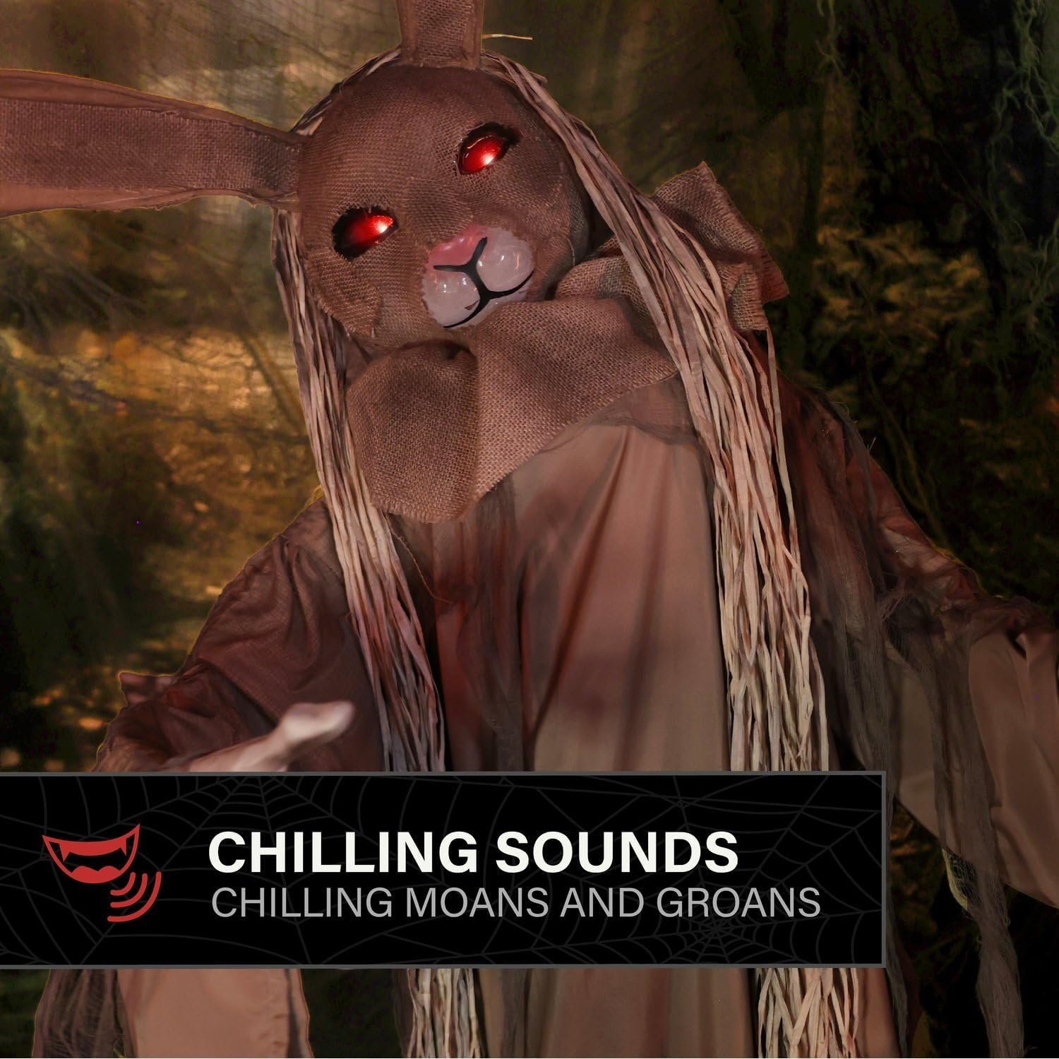 Haunted Hill Farm 5.6-Ft. Brown Rabbit Halloween Animatronic - Image 4