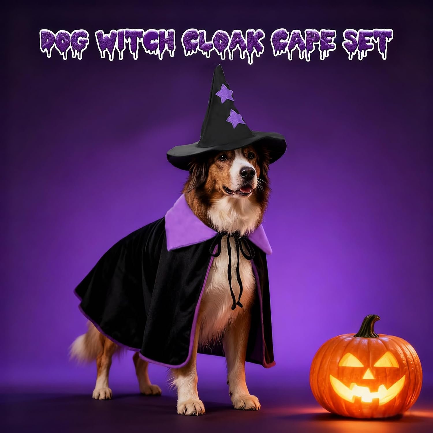 YUEPET Extra Large Dog Halloween Costumes, Dog Witch Cloak with Hat 23.6 in - Image 6