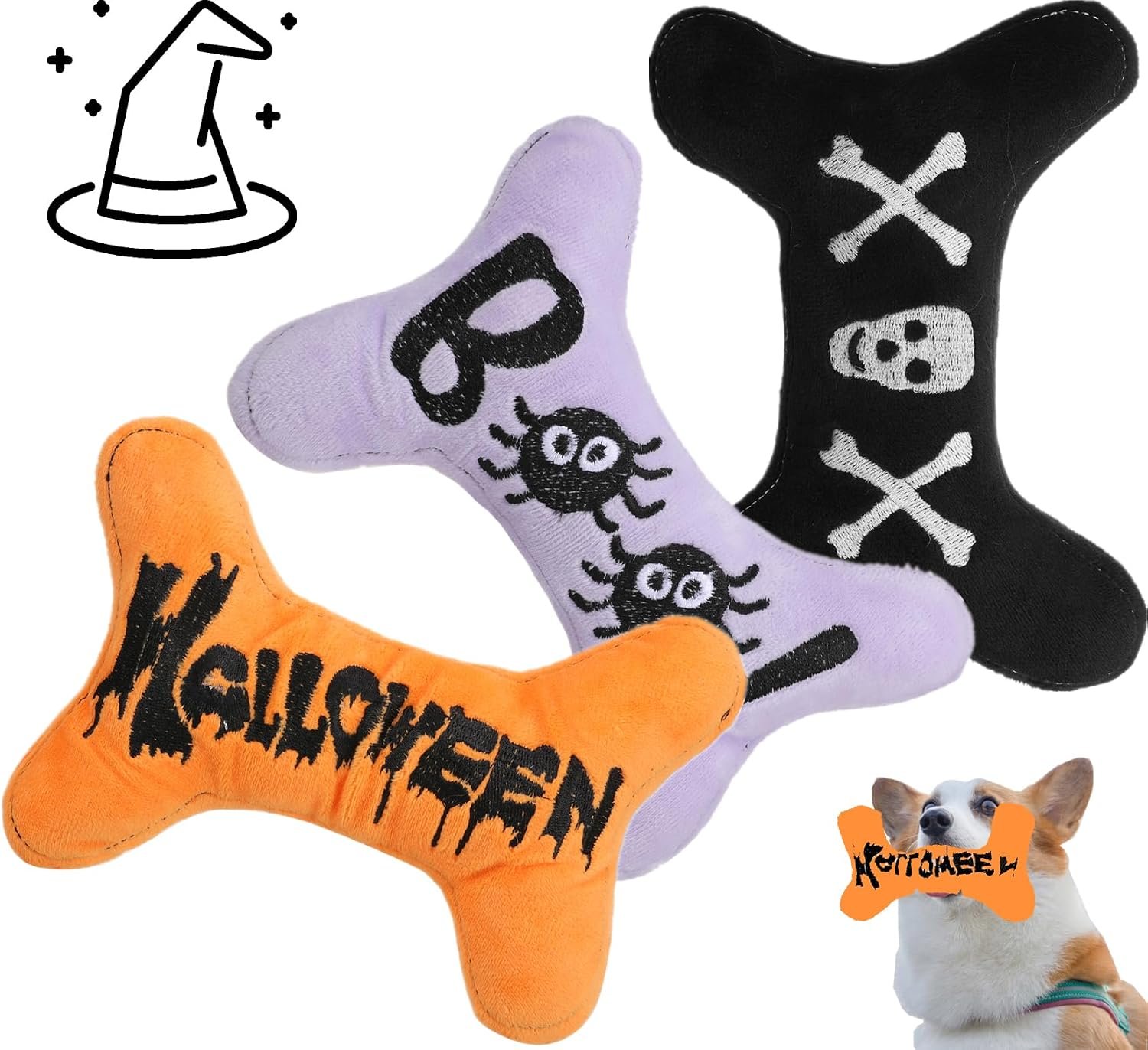 3 Pack Small Dogs Toy for Halloween...