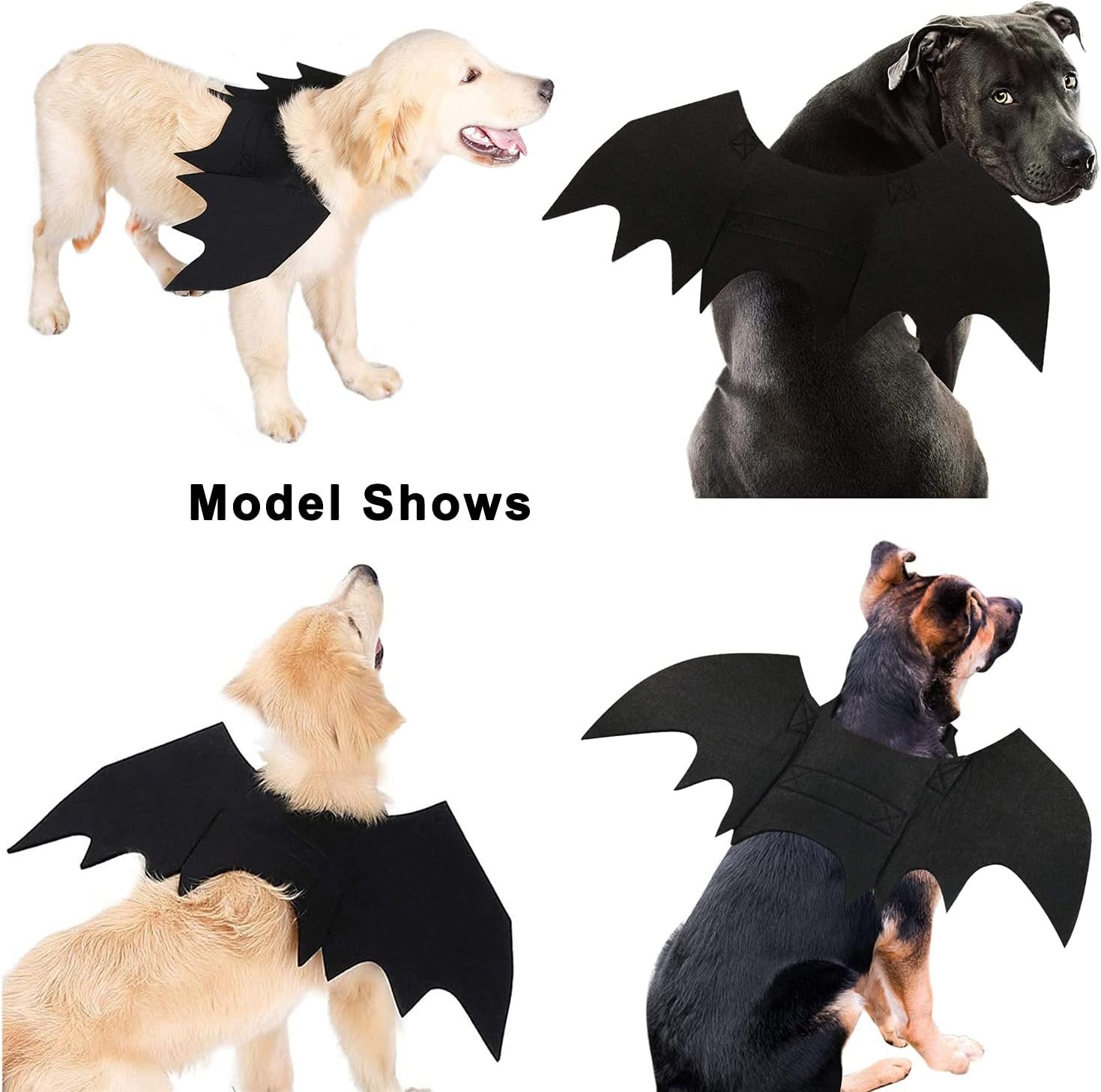 Pet Costumes Bat Wings for Puppy and Cat Halloween Dog Costumes Party Cosplay Decoration Black Apparel for Cat Small Dogs (Black, Large) - Image 2