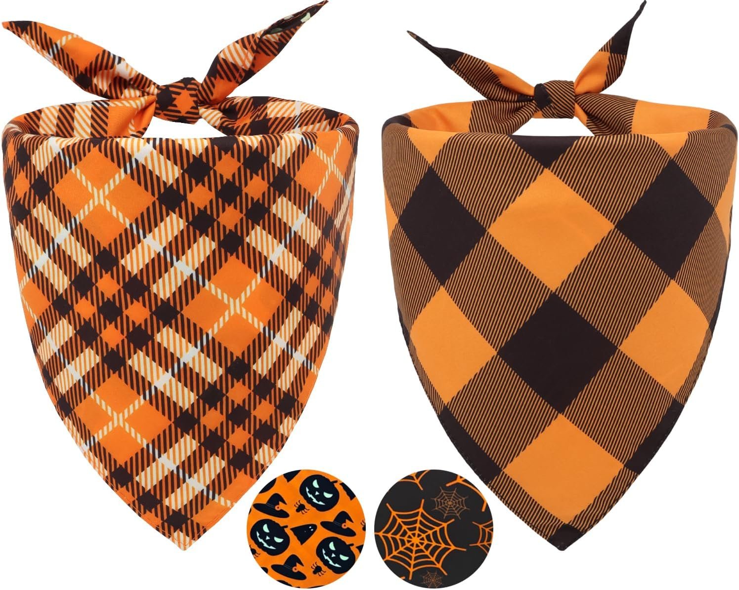 Fall Dog Bandanas 2PCS Halloween Pu...