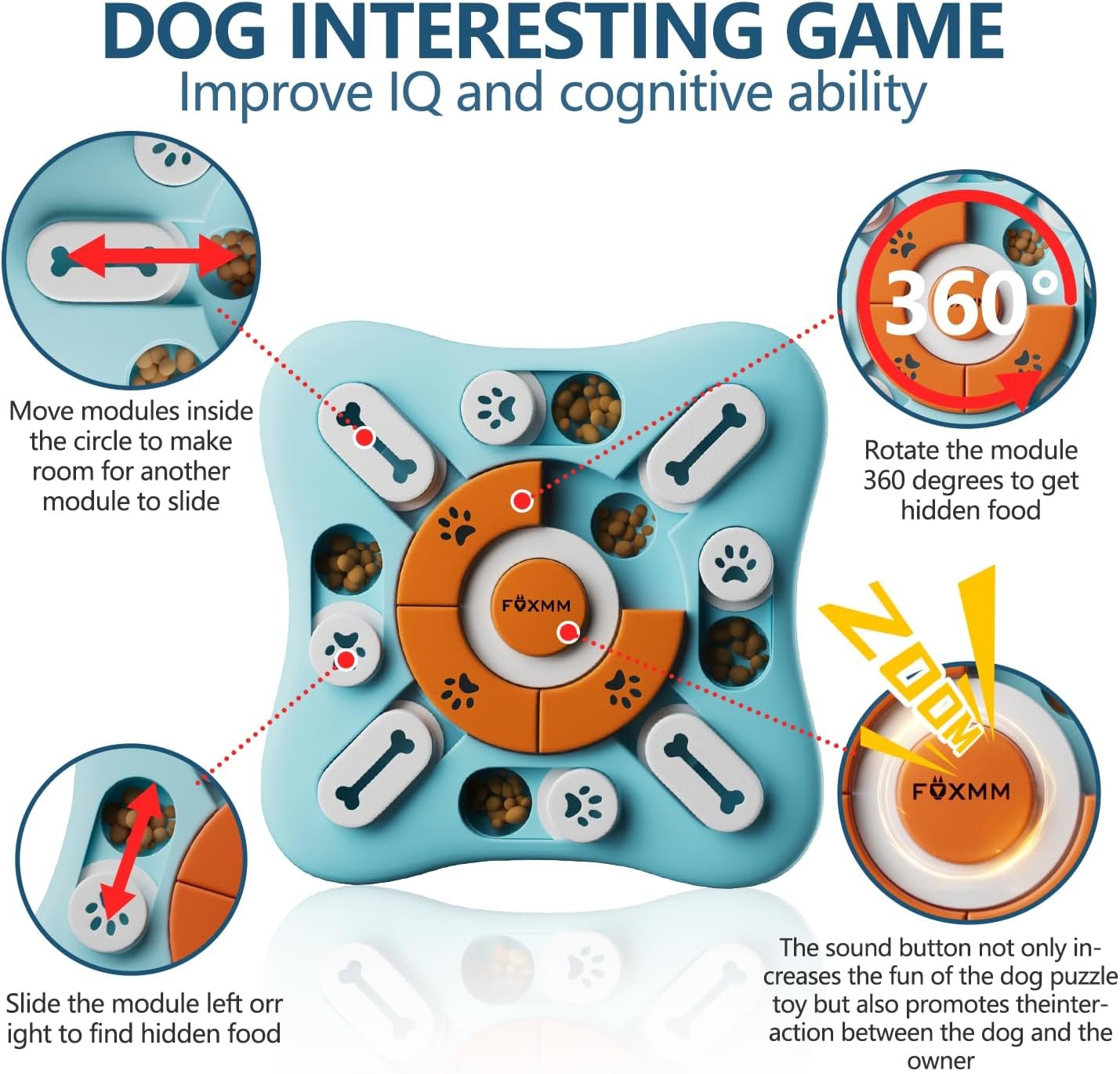 FOXMM Interactive Dog Treat Puzzle Toys for IQ Training&Mental Stimulating - Image 3