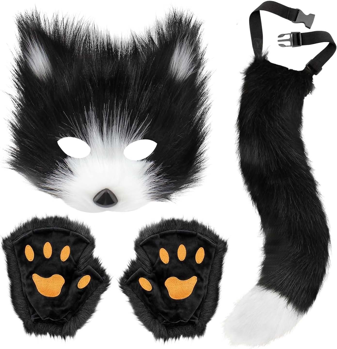 Cat Fox Wolf Tail, 4Pcs Furry Fox T...