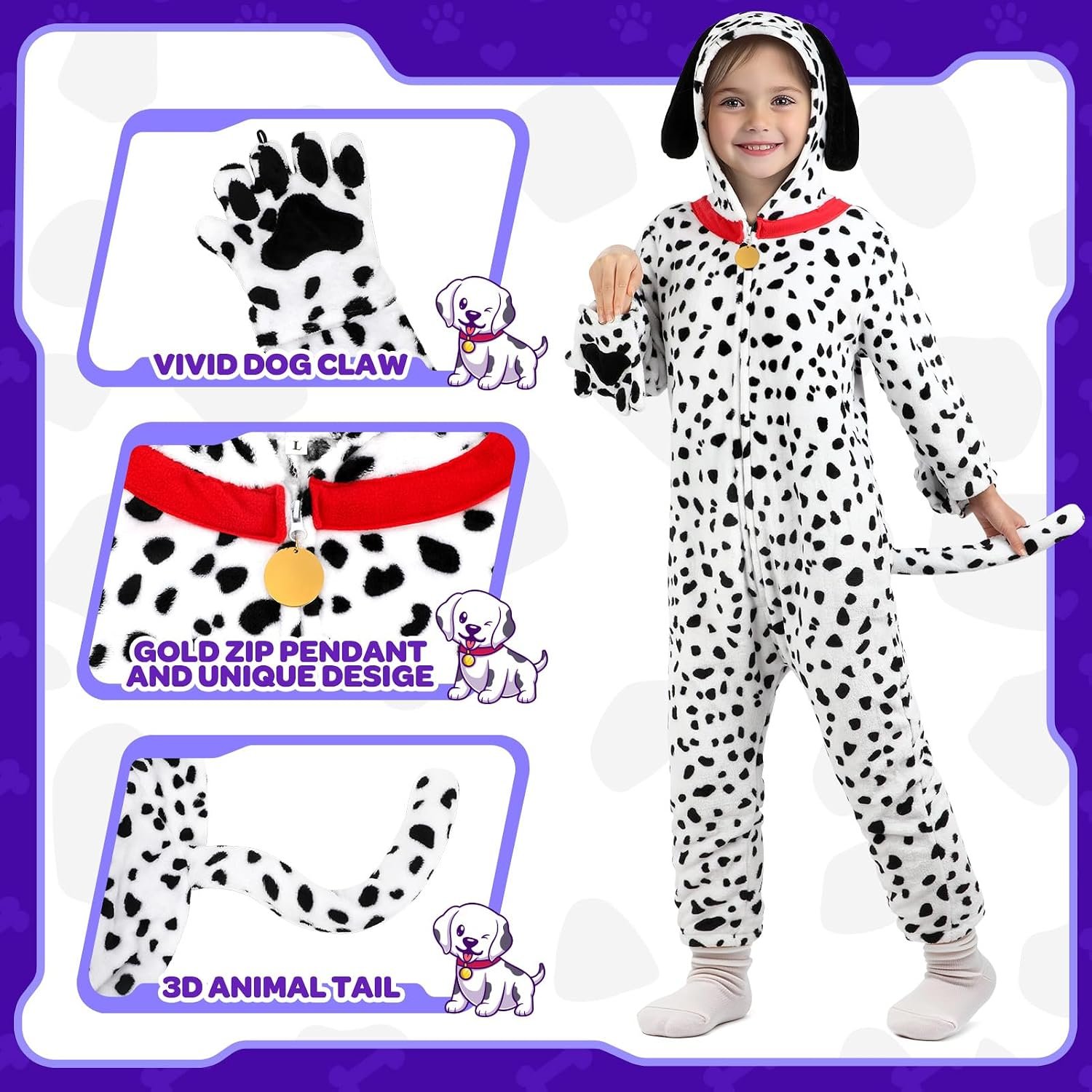 GIFTINBOX Halloween Cat Costume for Girls Kids, Cheetah Leopard Costume - Image 3