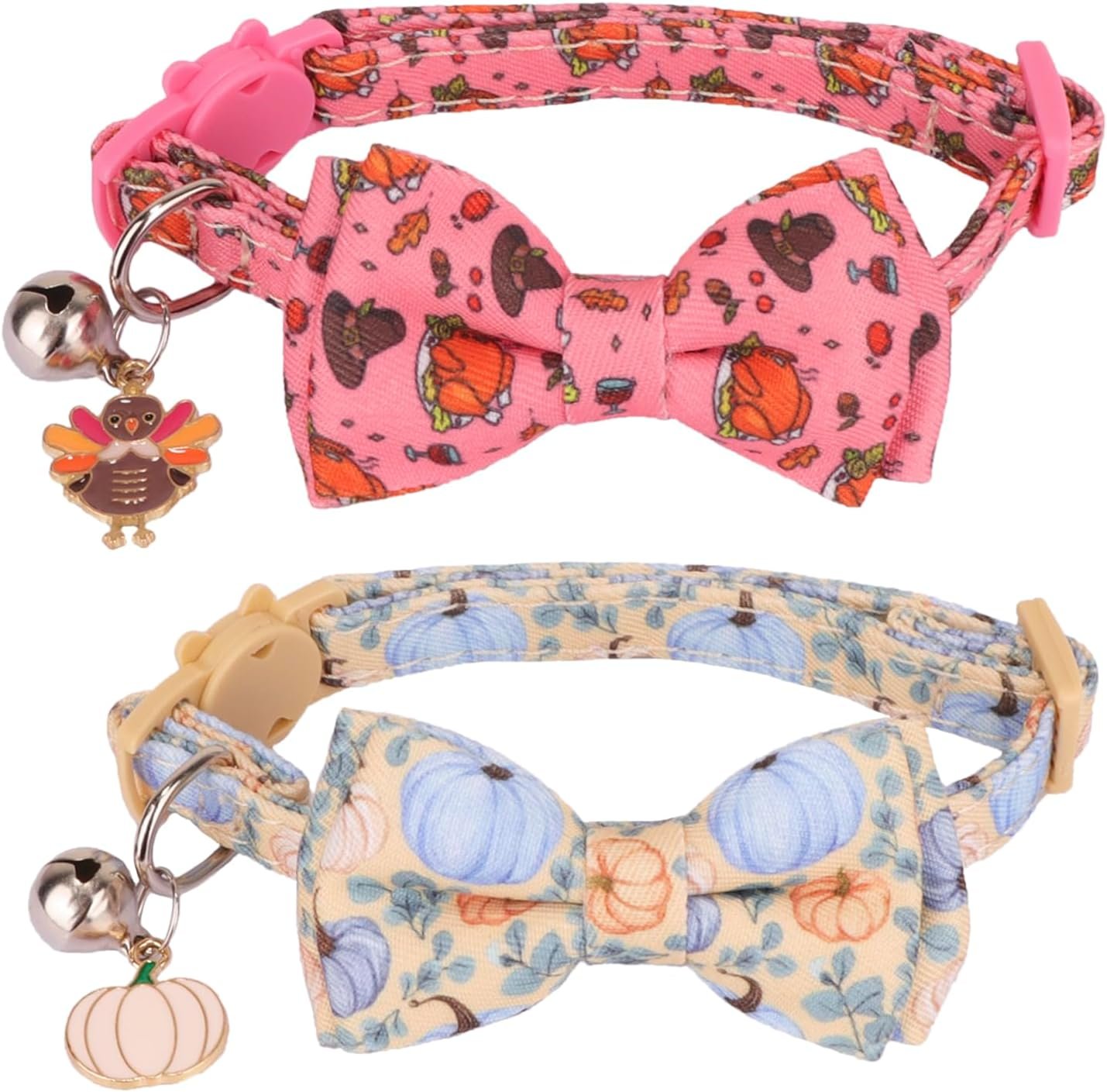 PTDECOR Thanksgiving Cat Collar wit...