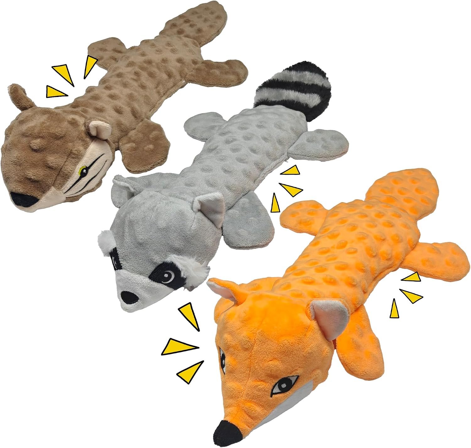 3Pack Squeaky Dog Toys, No Stuffing...