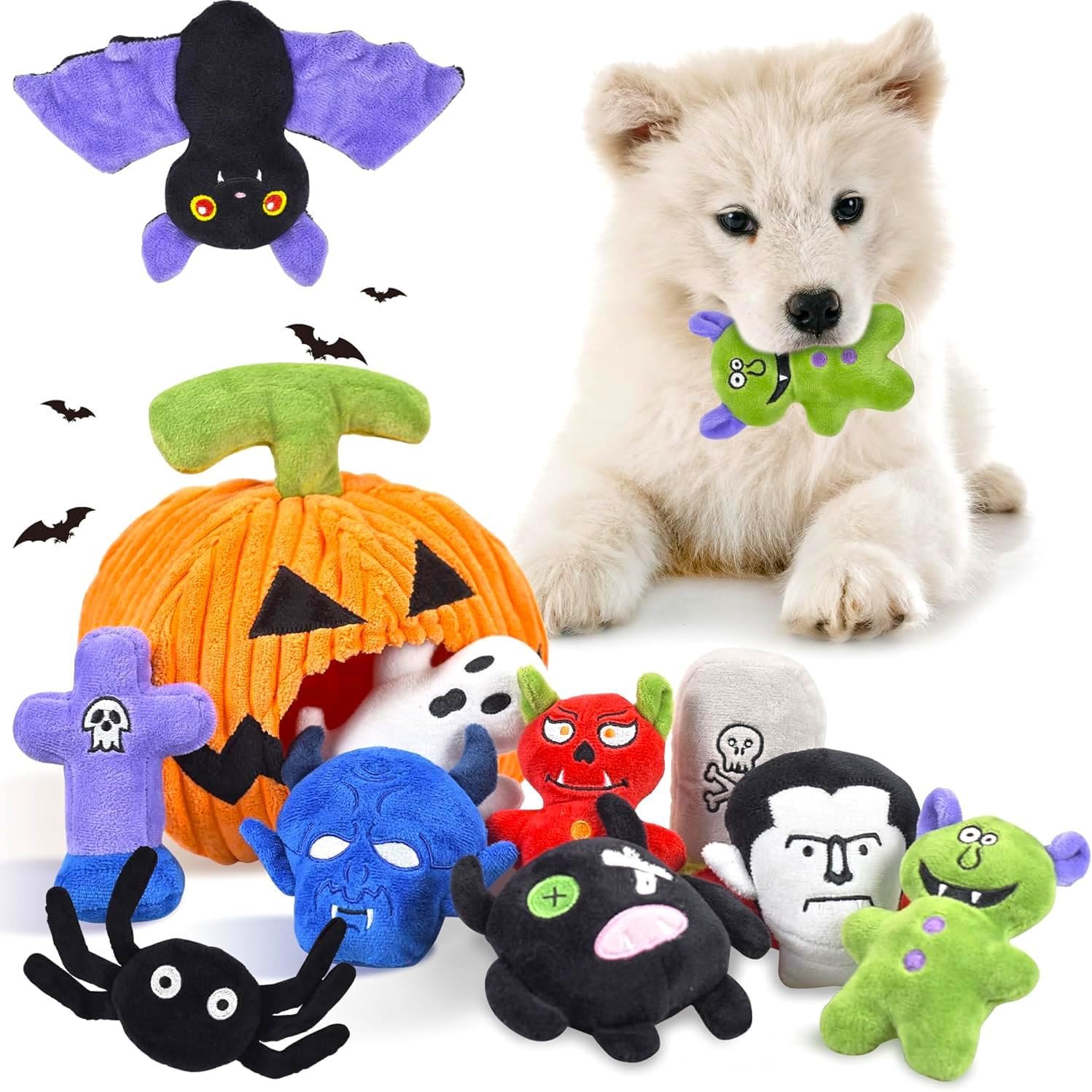 LECHONG Halloween Dog Toys Set, 11 ...