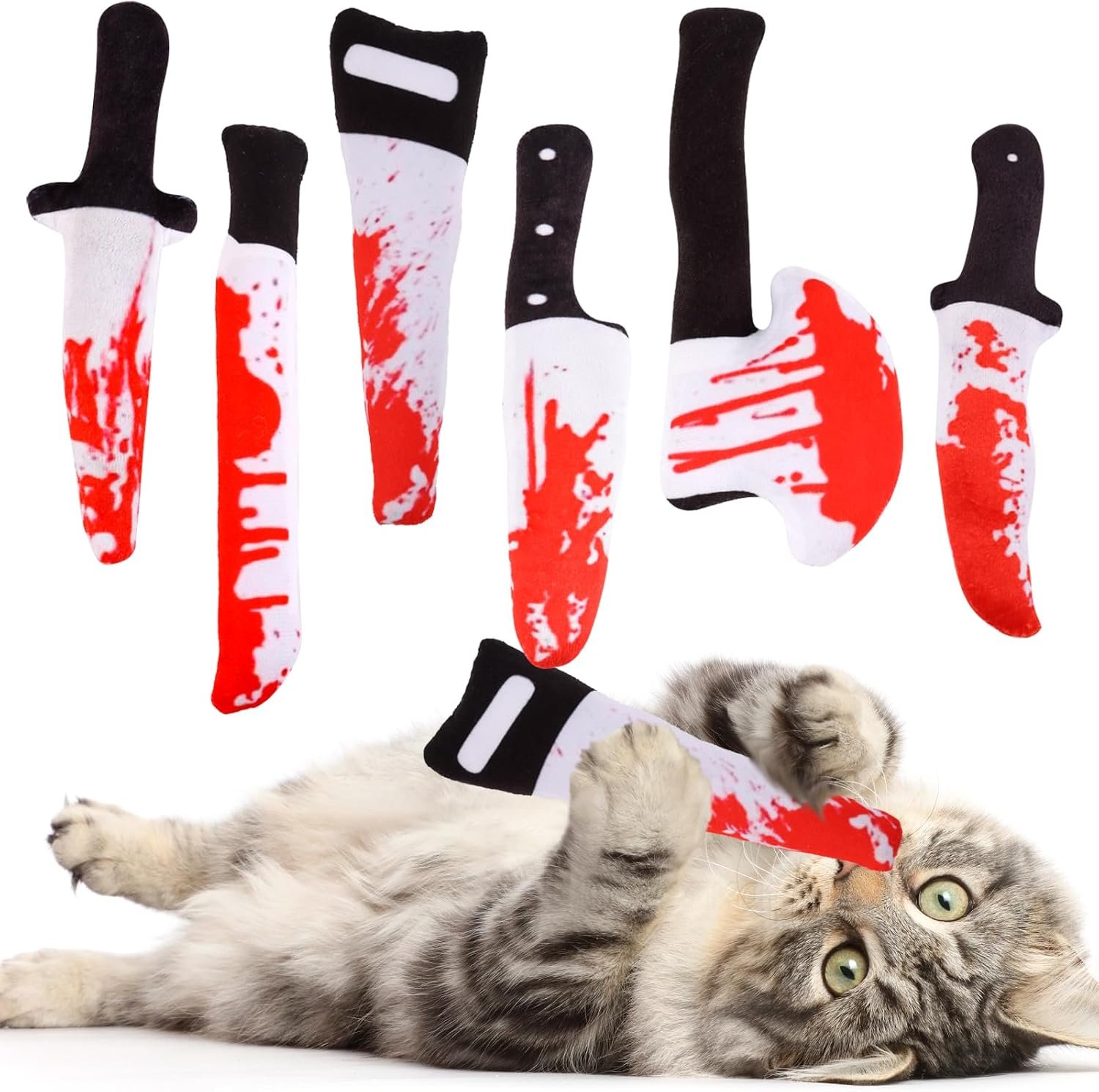 FOIMAS 6pcs Catnip Toys,Knife Shape...