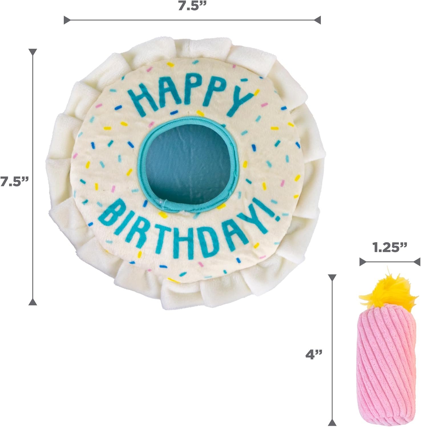 Outward Hound Hide-A-Birthday-Cake Plush Squeaky Dog Toy, 7.5" x 4.7" - Image 6