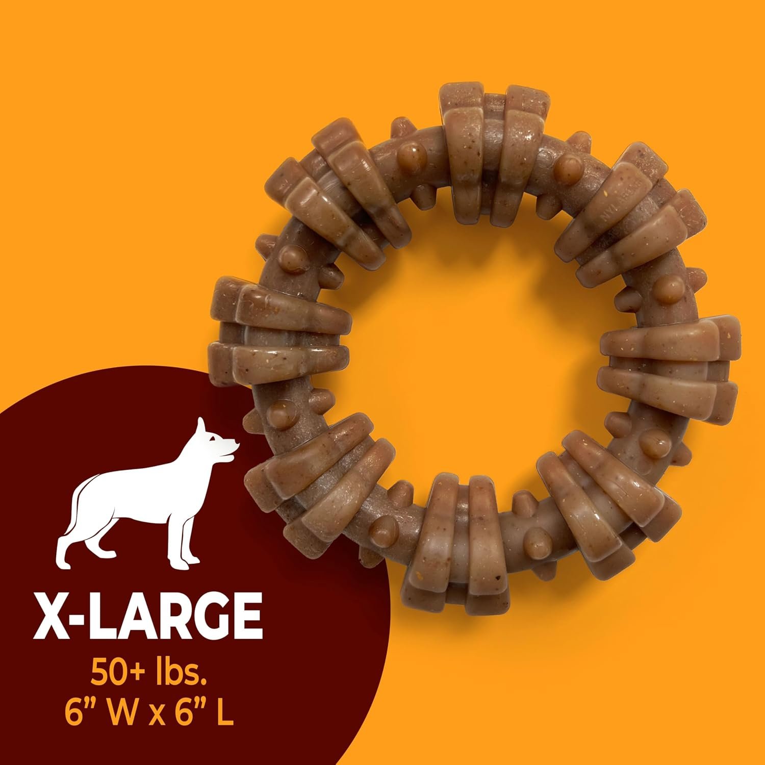 Nylabone Strong Chew Ring Dog Toy, Chew Toy Made with Real Beef & Chicken - Image 4