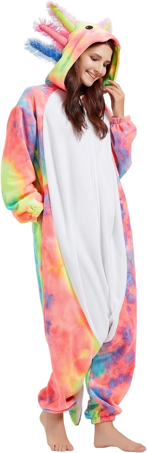 DELEY Unisex Axolotl Costume Adult Onesie Halloween Cosplay Costumes - Image 3