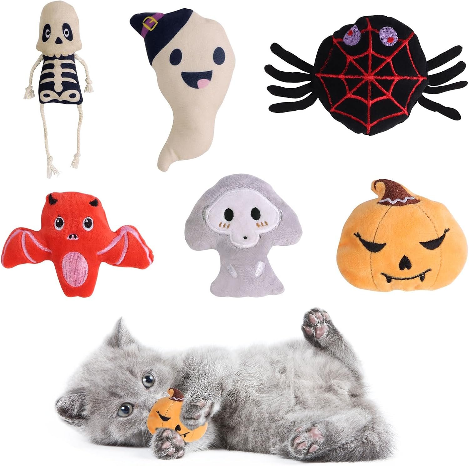 FOIMAS Halloween Catnip Toys,Pumpki...