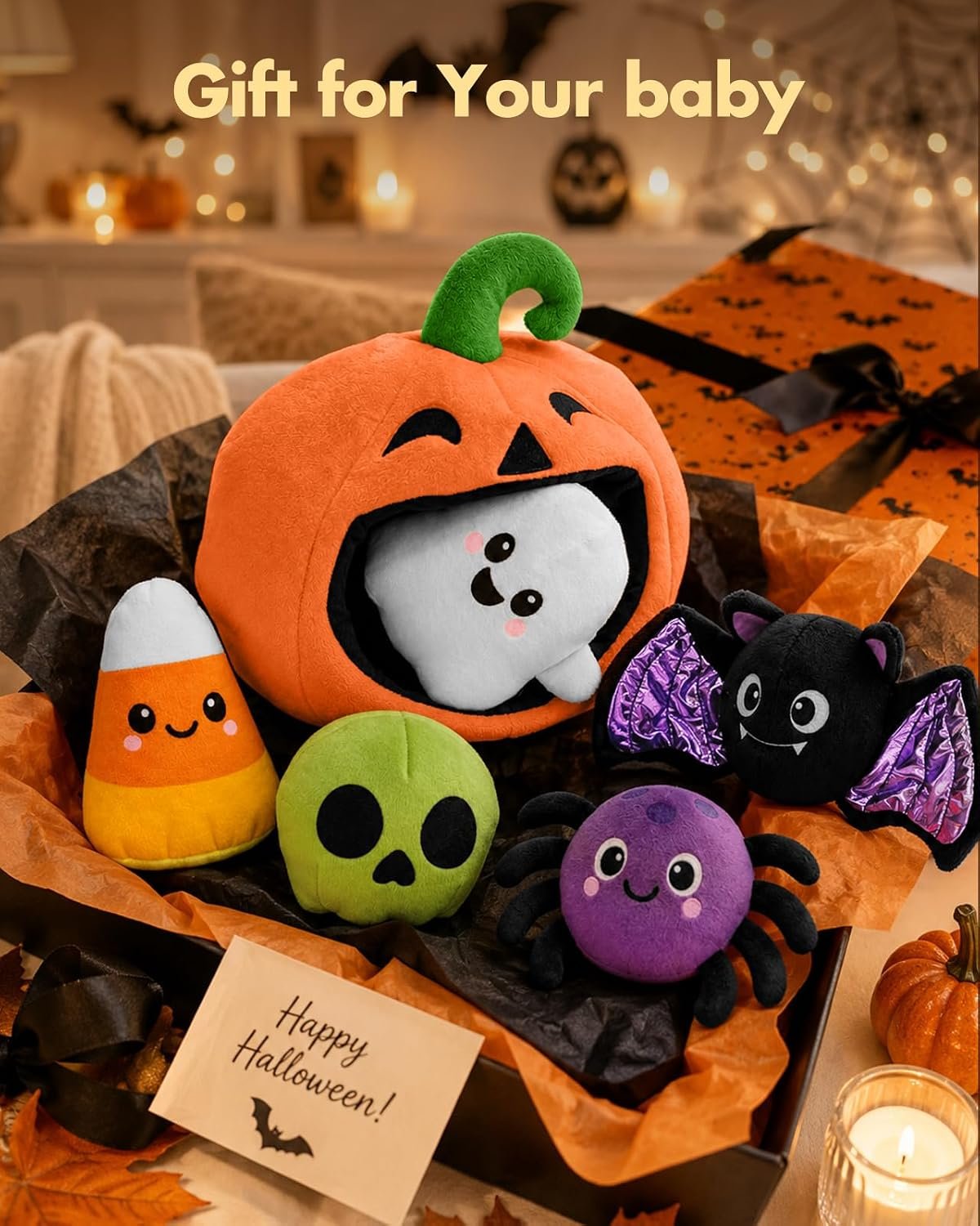 Swooflia 6 PCS Halloween Hide and Seek Dog Toys, Pumpkin Ghost - Image 6