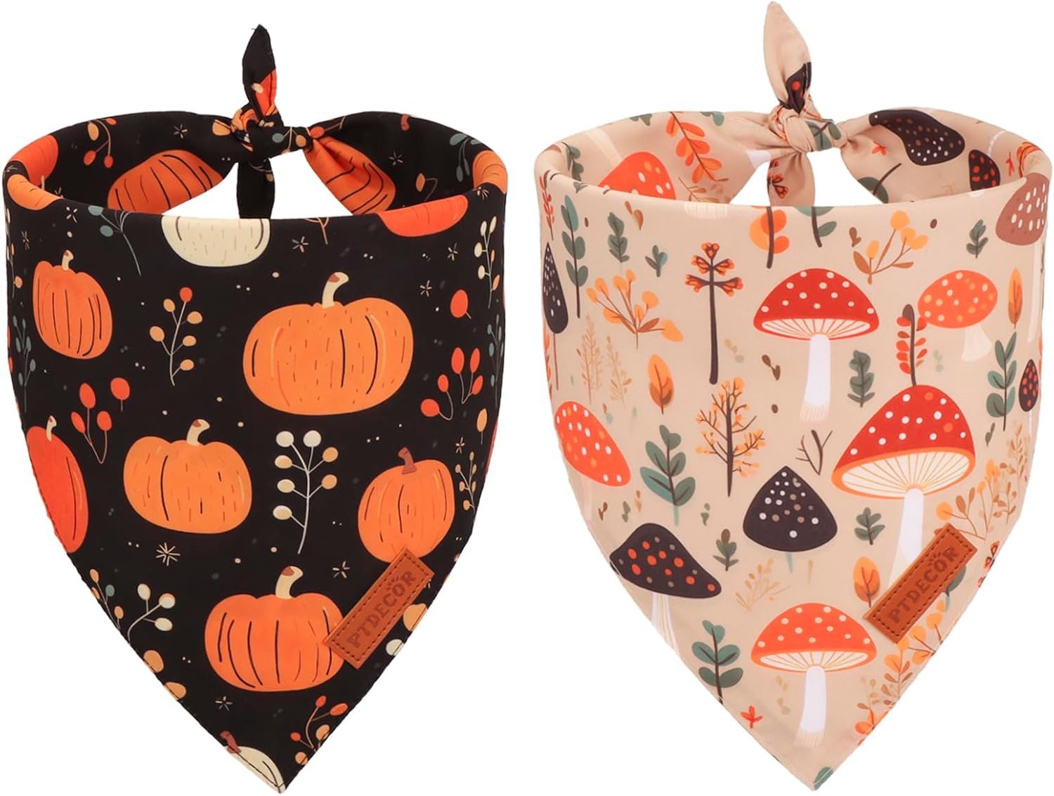 PTDECOR Black Fall Dog Bandana, Pum...