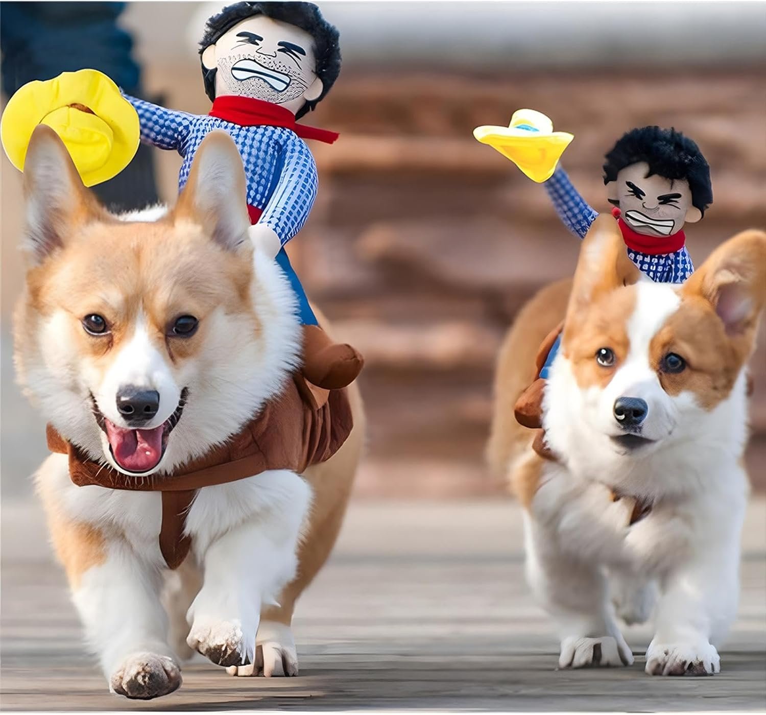 NACOCO Cowboy Rider Dog Costume for Dogs Clothes Knight Style with Doll and Hat for Halloween Day Pet Costume (S) - Image 4