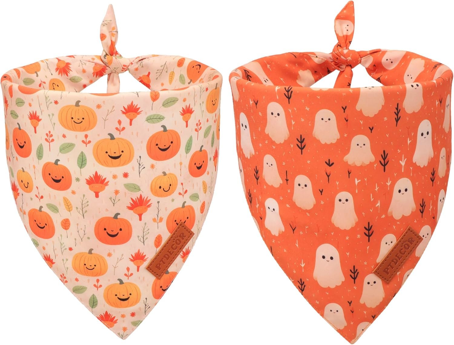 PTDECOR Halloween Dog Bandana, Ghos...
