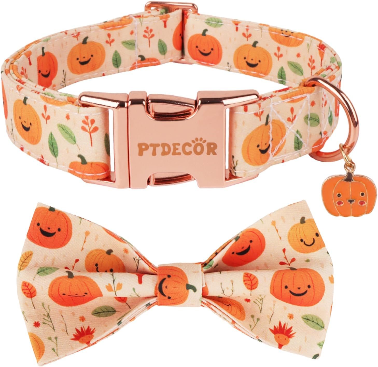 PTDECOR Halloween Dog Collar with B...