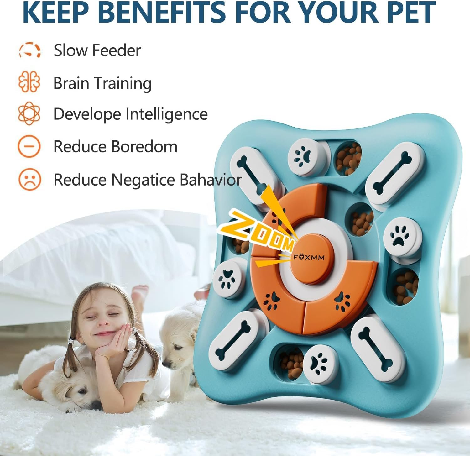 FOXMM Interactive Dog Treat Puzzle Toys for IQ Training&Mental Stimulating - Image 2