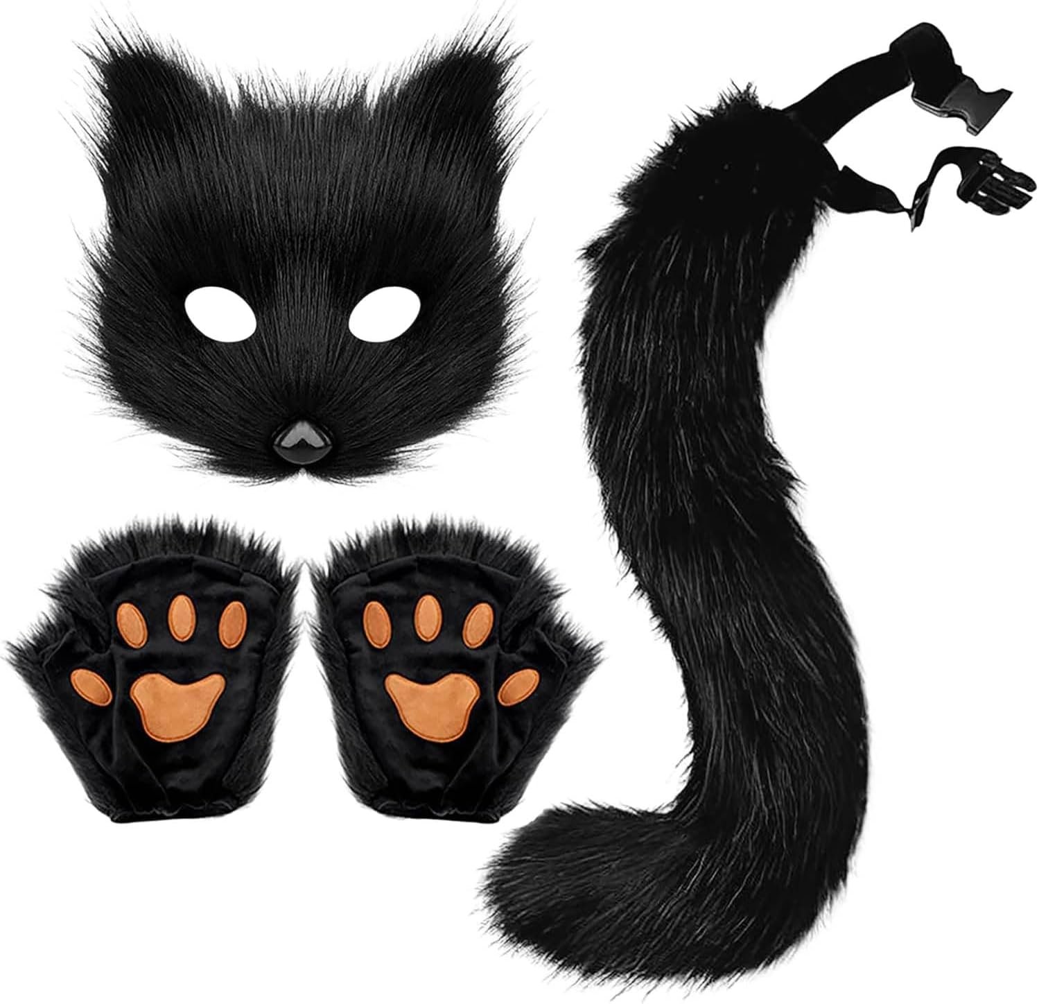 Cat Fox Wolf Tail, 4Pcs Furry Fox T...