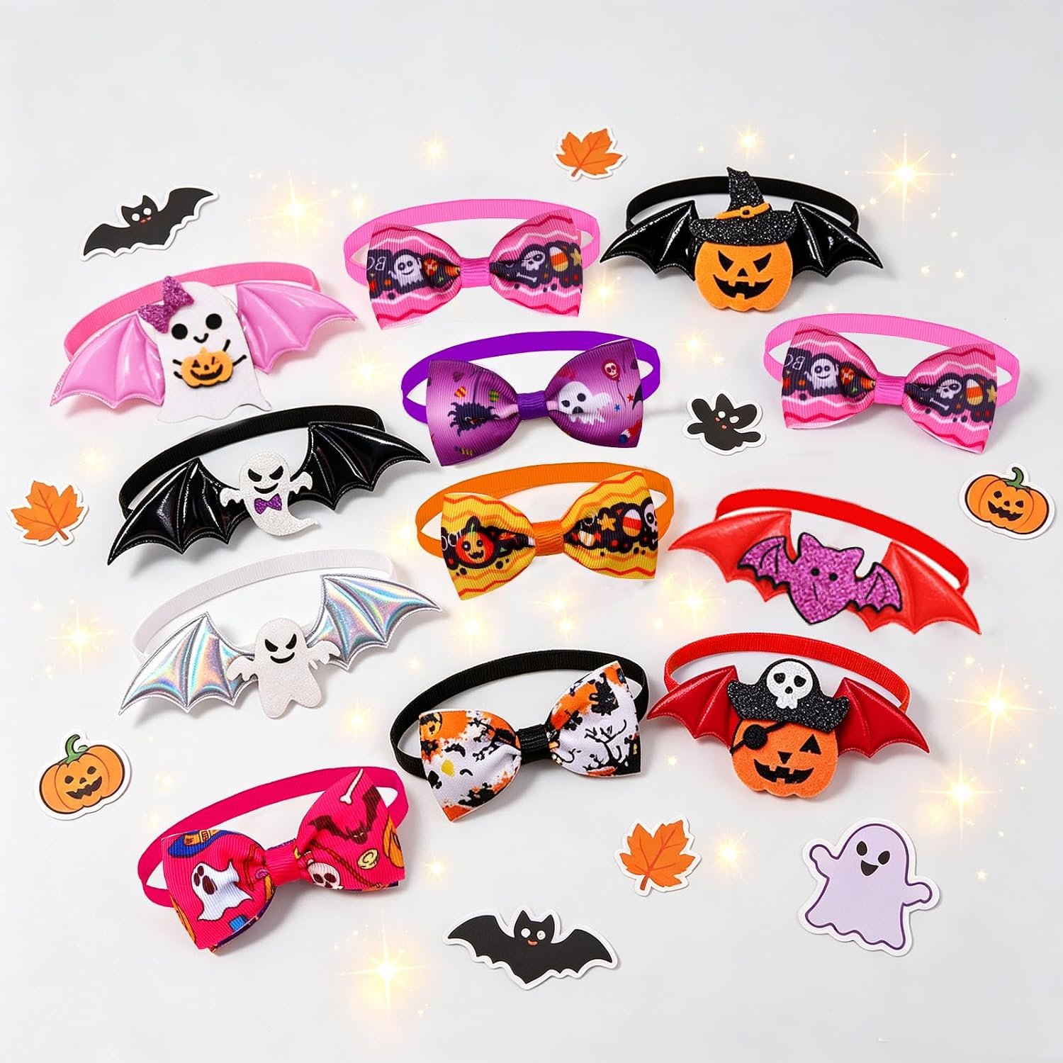 Mruq 50 Pcs Halloween Dog Collar & Bows for Small Medium Puppies - Image 4