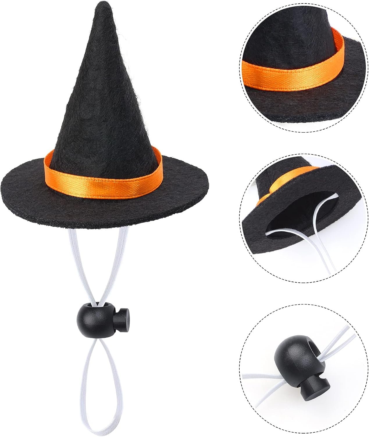 Yewong 3 Pieces Pet Hat Pet Sailor Captain Hat Cowboy Hat Witch Hat Dog Cat Pet Costume Hat for Halloween Party Photo Props Supplies - Image 4