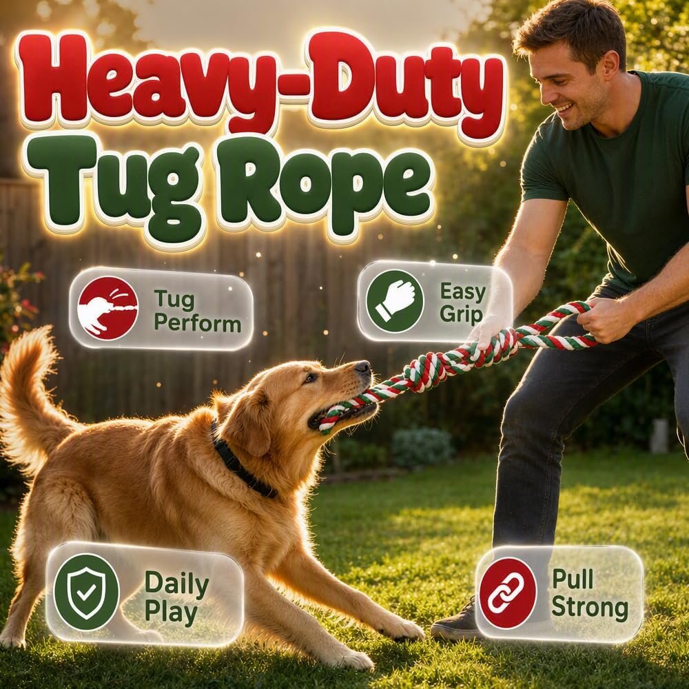 Heavy Duty Dog Rope Toys, Thick Braided Tug Toy for Small Medium Large Dogs (Mixed Colors, Small) - Image 2