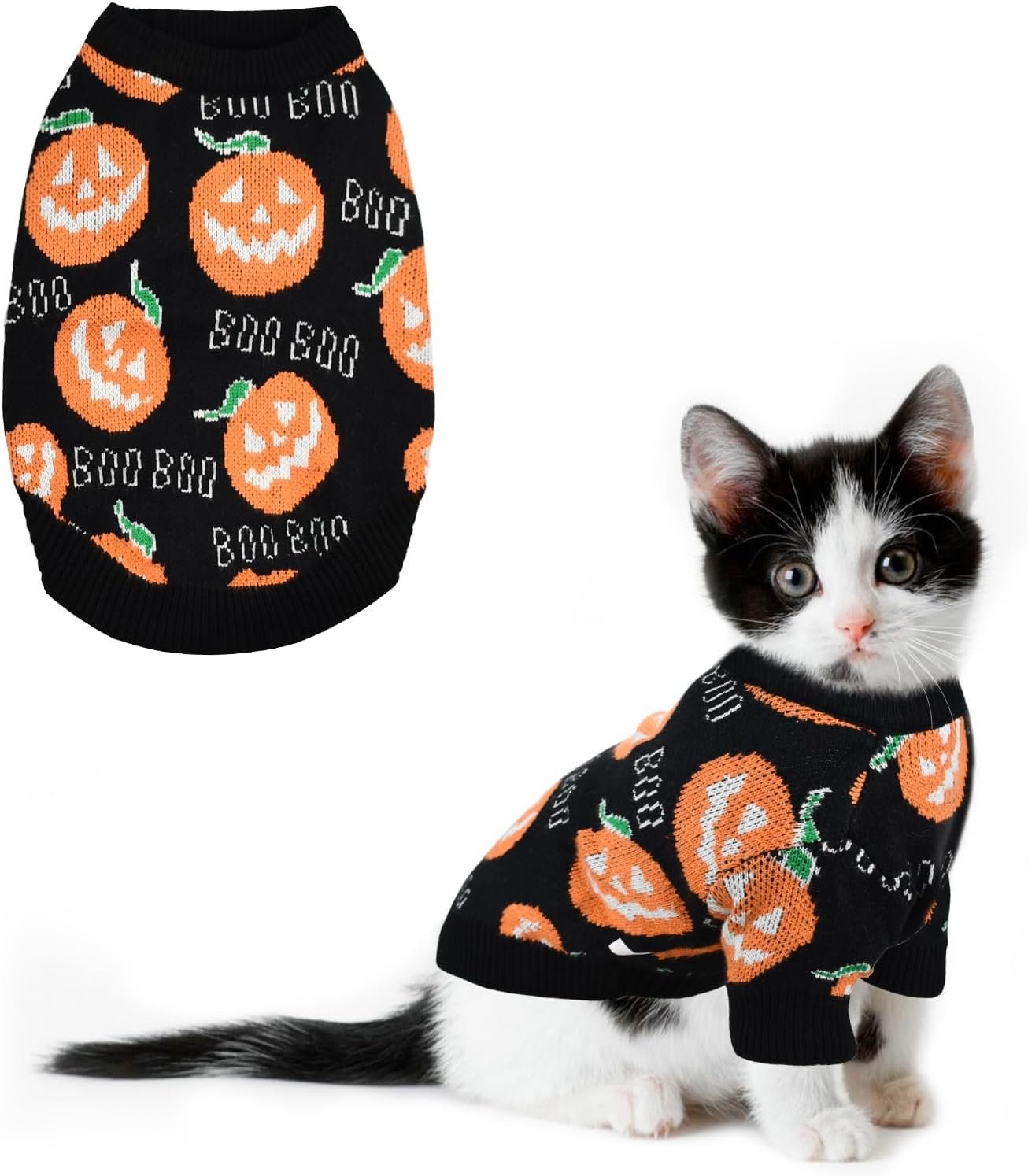 Pet Puppy Dog Halloween Sweater Cat...