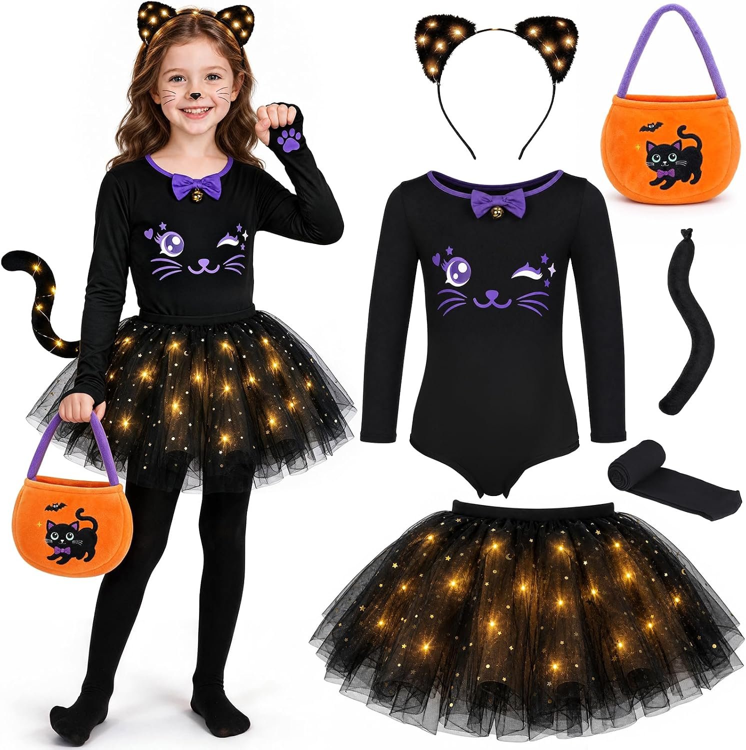 GIFTINBOX Halloween Black Cat Costu...