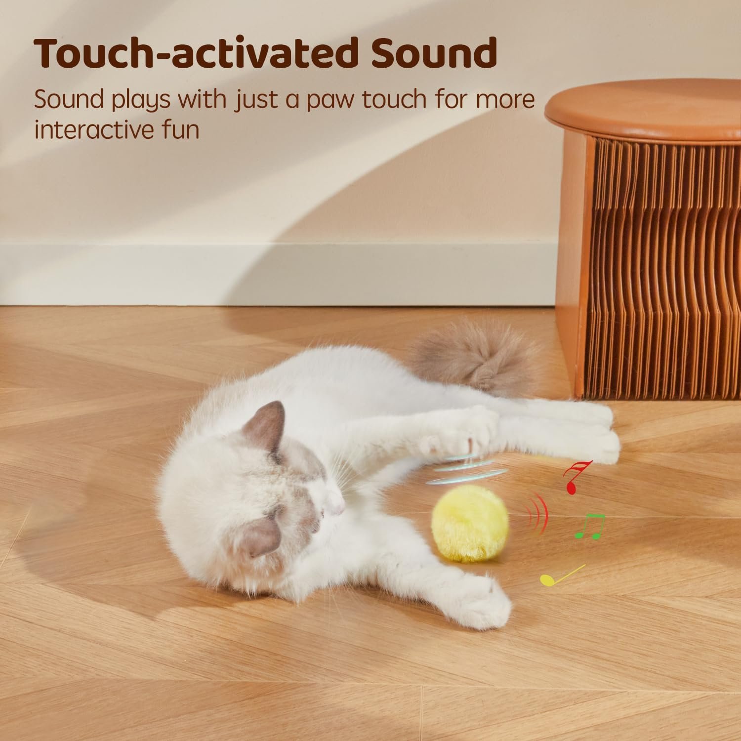 Potaroma Chirping Cat Toys Balls with SilverVine Catnip, Upgraded, 3 Pack Fluffy Interactive Cat Kicker, 3 Lifelike Animal Sounds, Kitty Kitten Catnip Exercise Toys - Image 3
