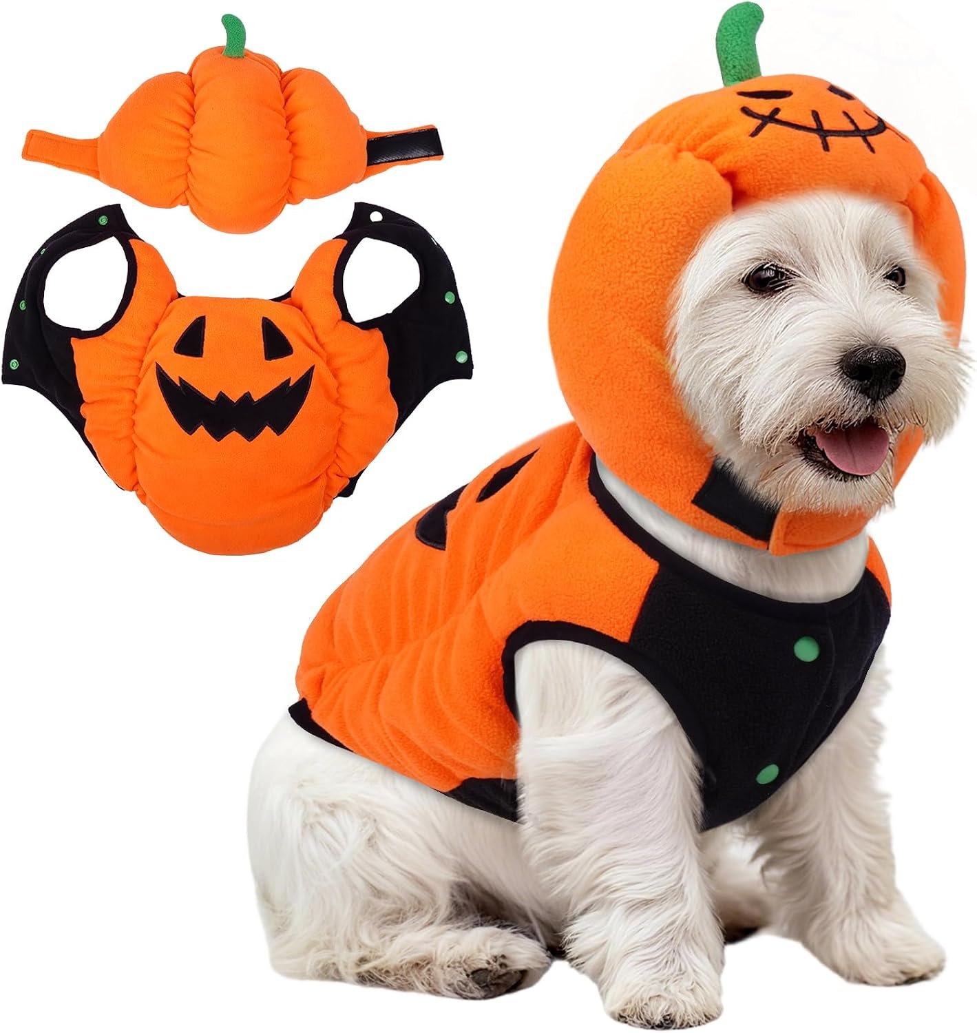 FUAMEY Dog Pumpkin Costume, Pet Hal...