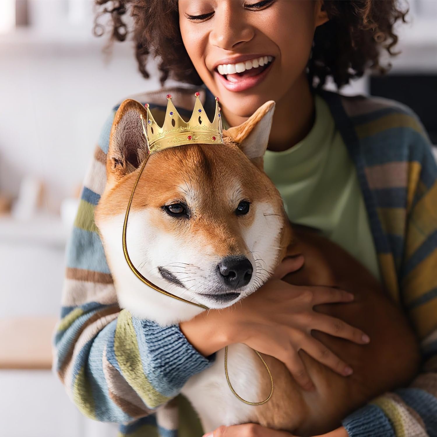 Abbylike Dog Halloween Costume Pet King Crown for Cosplay Party, Medium - Image 6