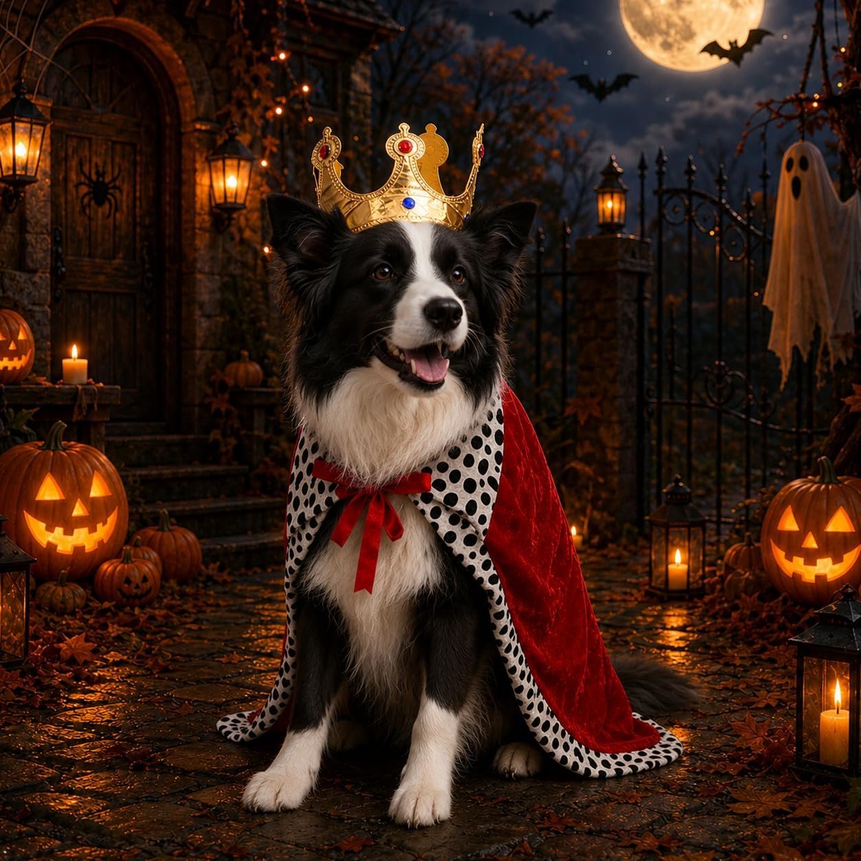 Dog Halloween Costumes for Medium Dogs,Funny Dog Costume King Crown Cape(L) - Image 4
