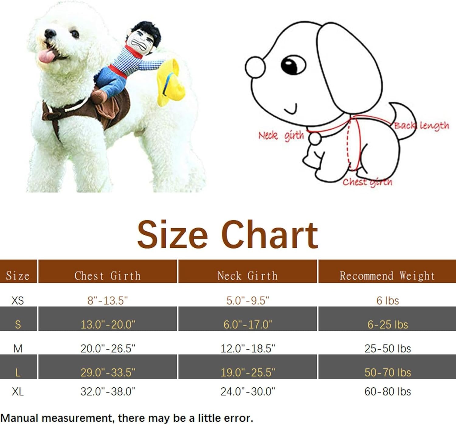 NACOCO Cowboy Rider Dog Costume for Dogs Clothes Knight Style with Doll and Hat for Halloween Day Pet Costume (S) - Image 6
