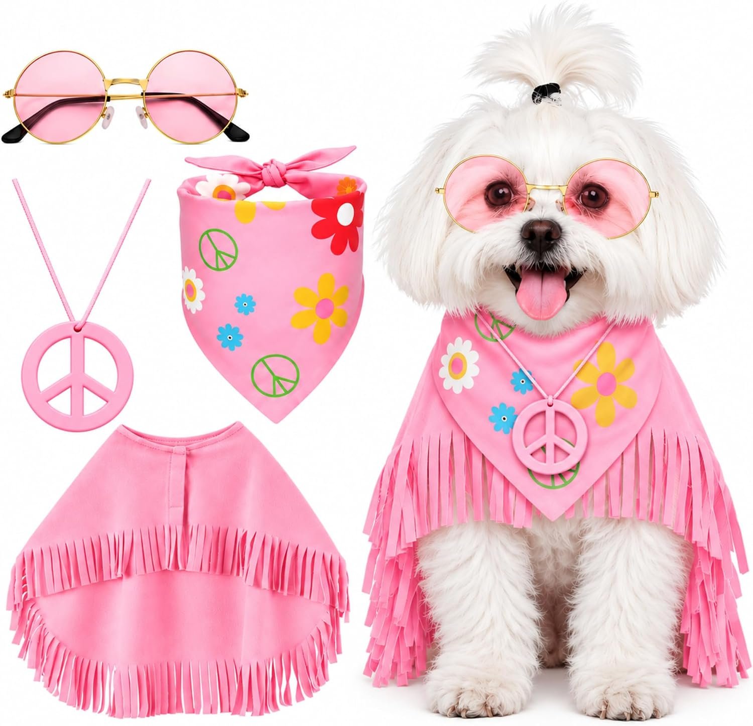 Huhumy Hippie Dog Halloween Costume...