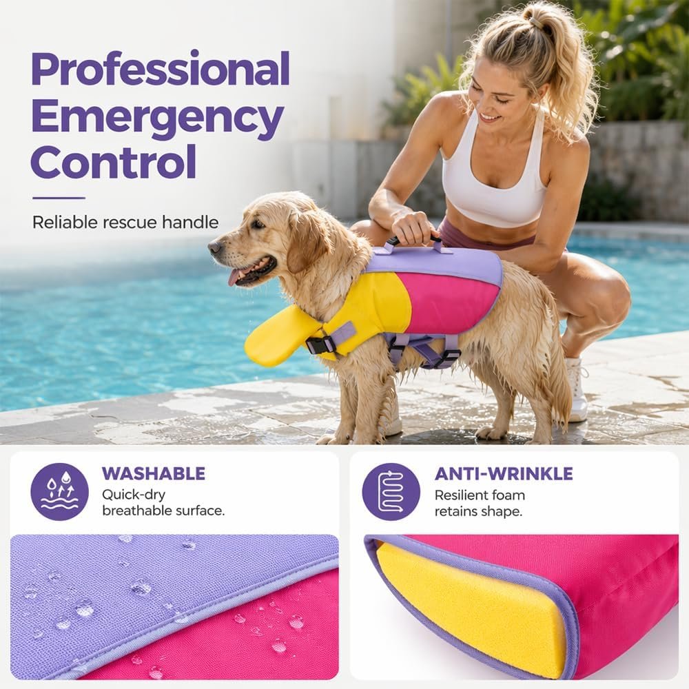 Dog Life Vest with Chin Float, Dog Life Vest for Swimming,Purple:Small - Image 4