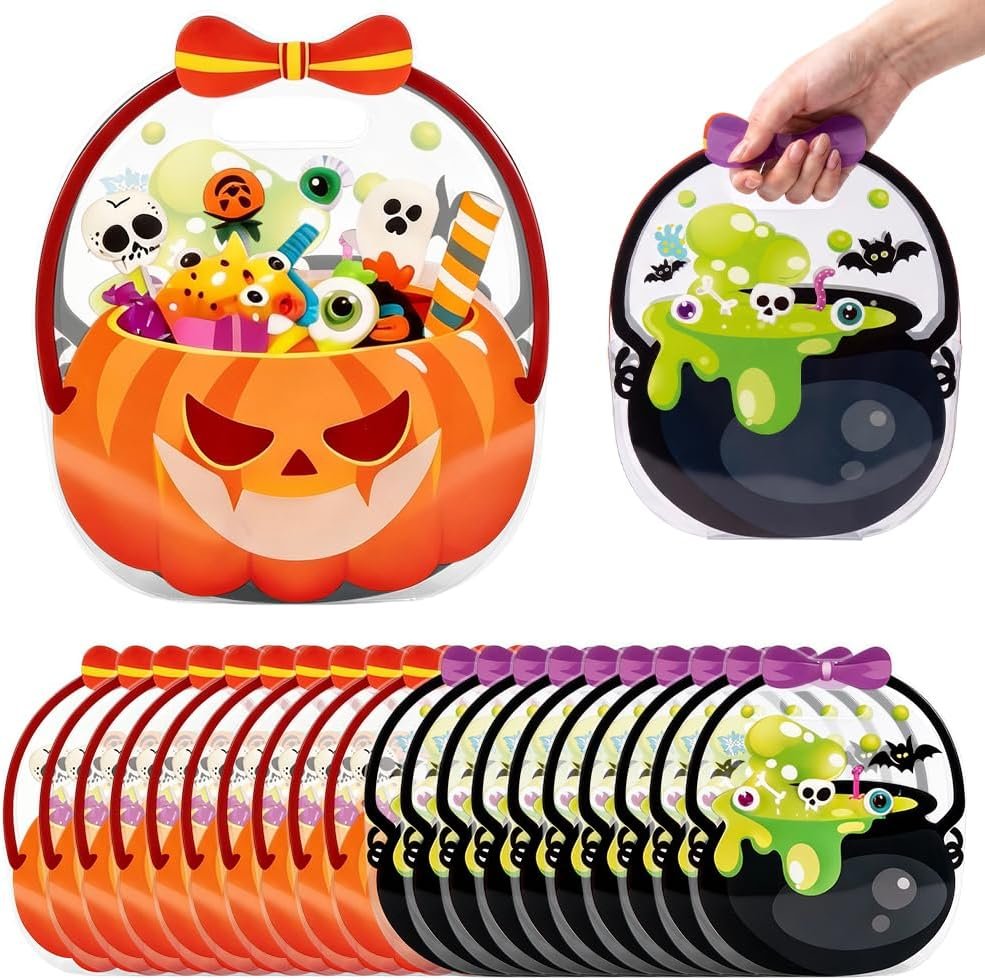 24/50 Pcs Halloween Goodie Bags Pla...