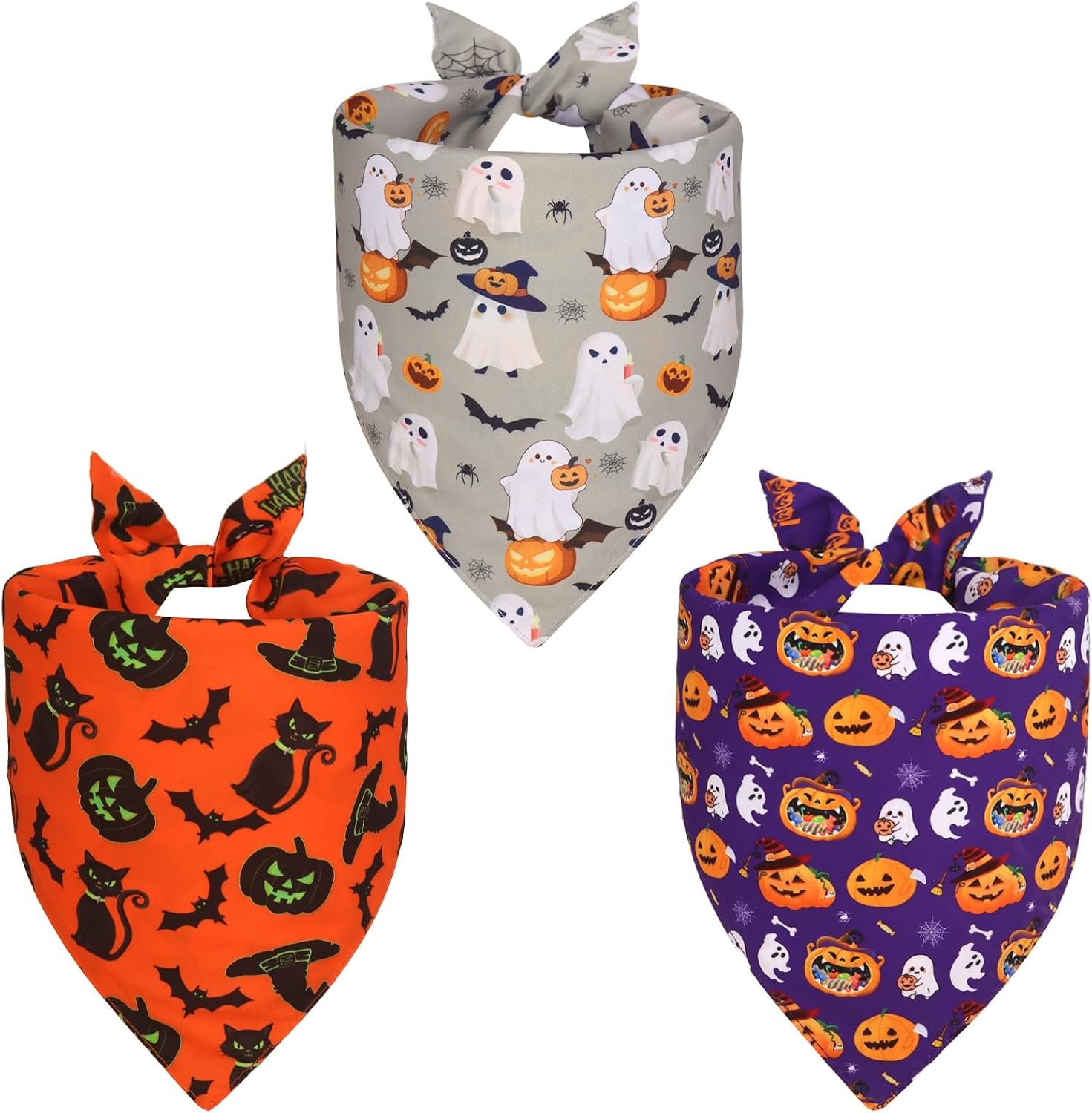 Halloween Dog Bandanas Large 3PCS, ...