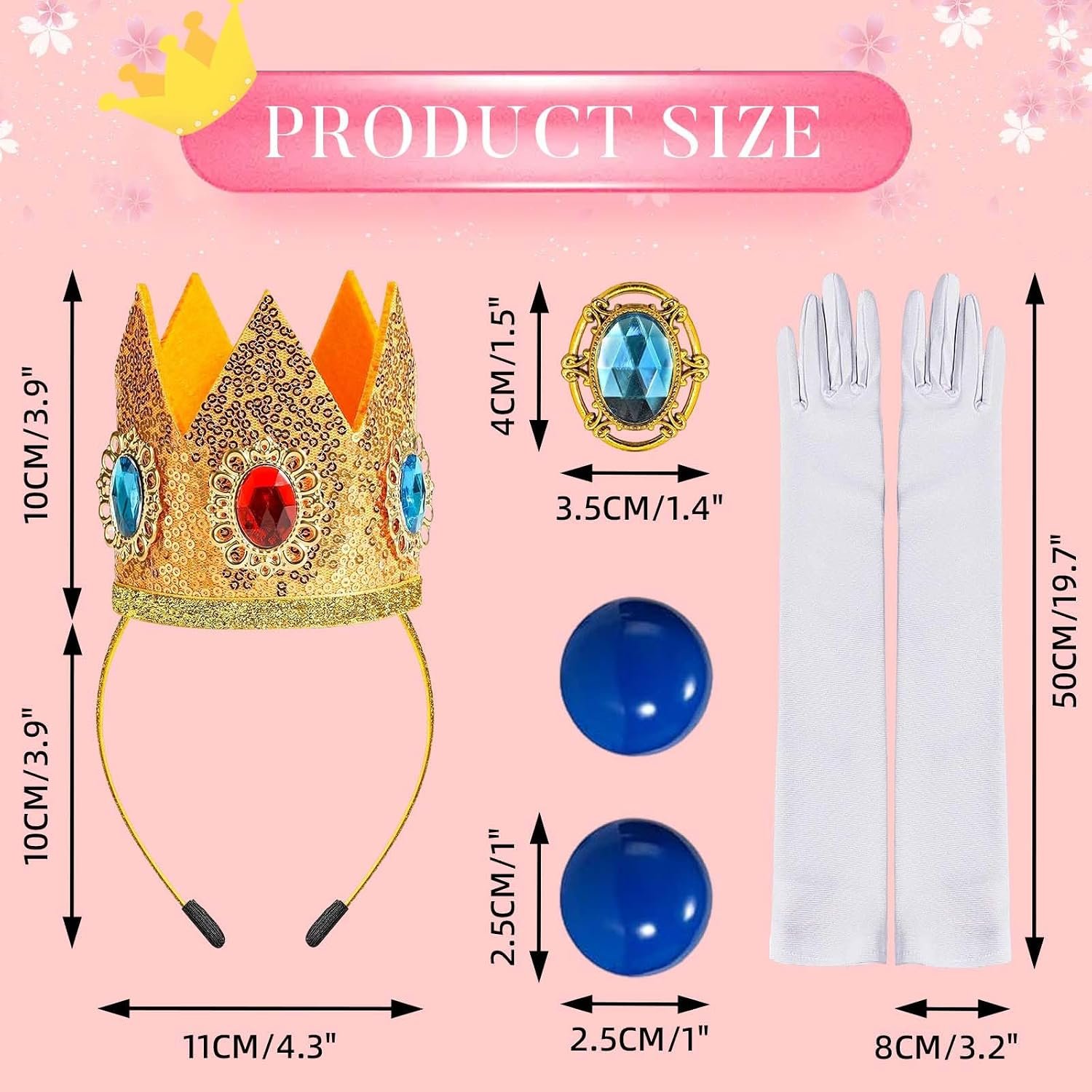 Princess Crown Accessories, Princess Costume, Queen Rhinestone Tiara for Women Girls Halloween Cosplay Birthday - Image 2