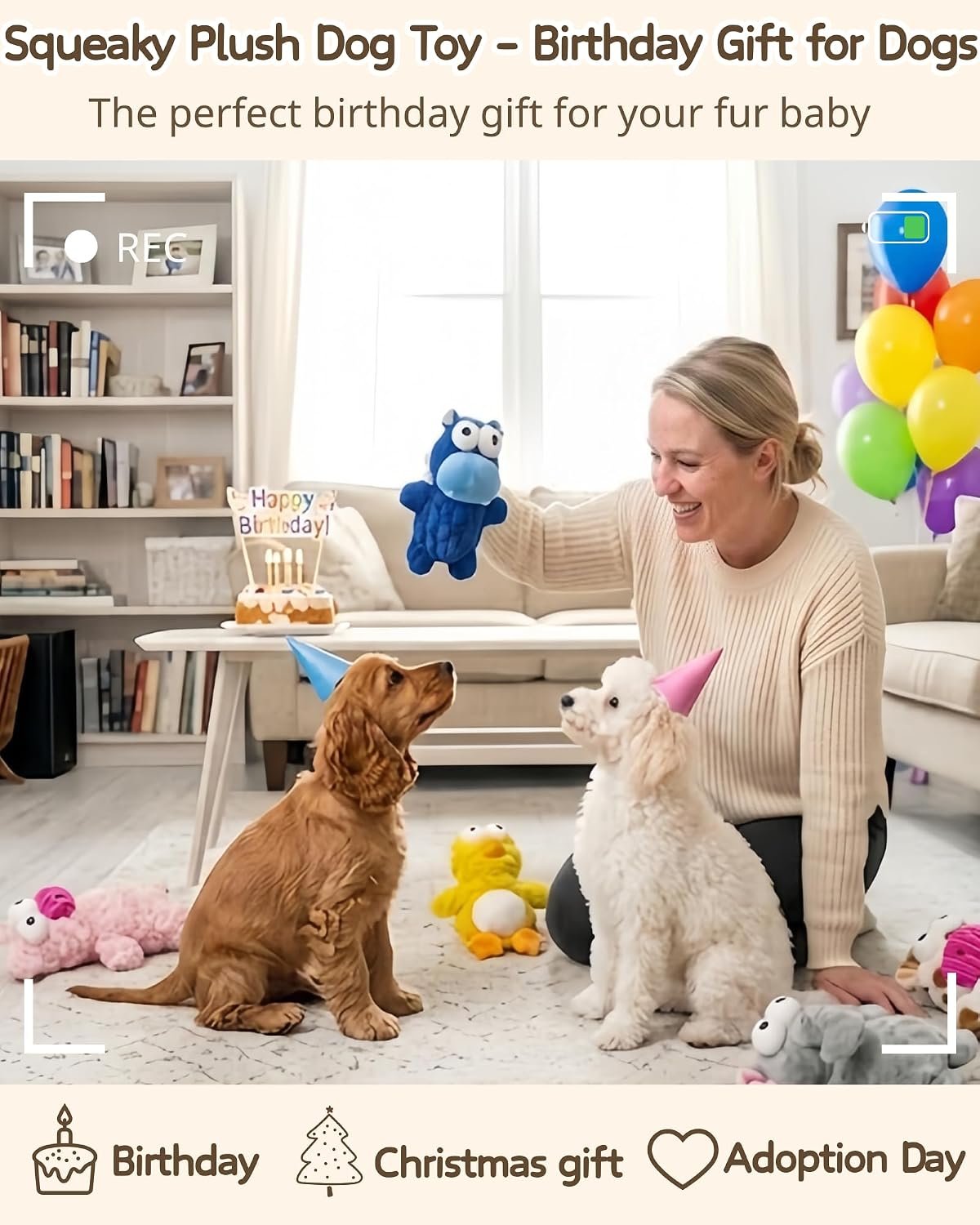 BoYoYo 5 Pack Plush Squeaky Dog Toys for Small Dog,Stuffed Animal Puppy Toy - Image 8