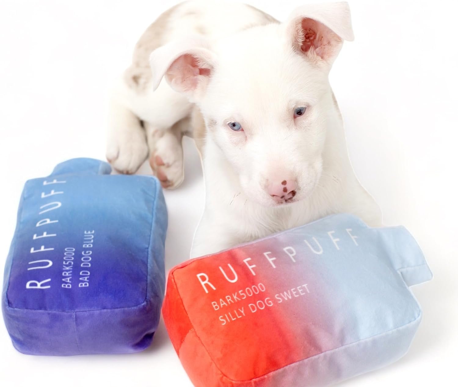 RUFF PUFF Dog Toys - Funny Cute Plush Dog Toys with Squeaker - Parody Dog Toy - Puppy Toys - Dog Birthday - Bark Toys (Blue) - Image 2