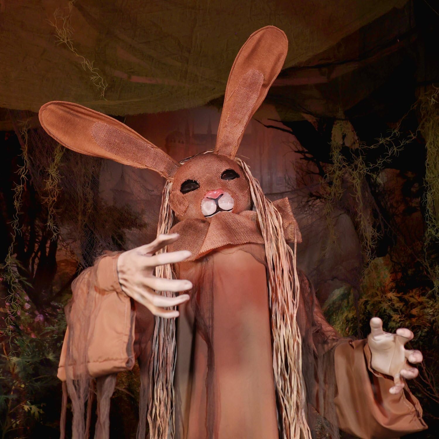 Haunted Hill Farm 5.6-Ft. Brown Rabbit Halloween Animatronic - Image 12