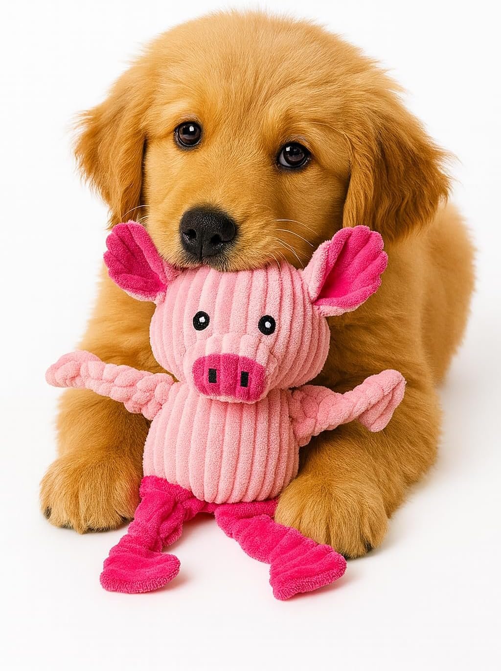 Jalousie Plush Toys Assortment Value Bundle Puppy Pet Mutt Squeak Toy for Medium Large Dogs (5 Pack Knotted) - Image 7