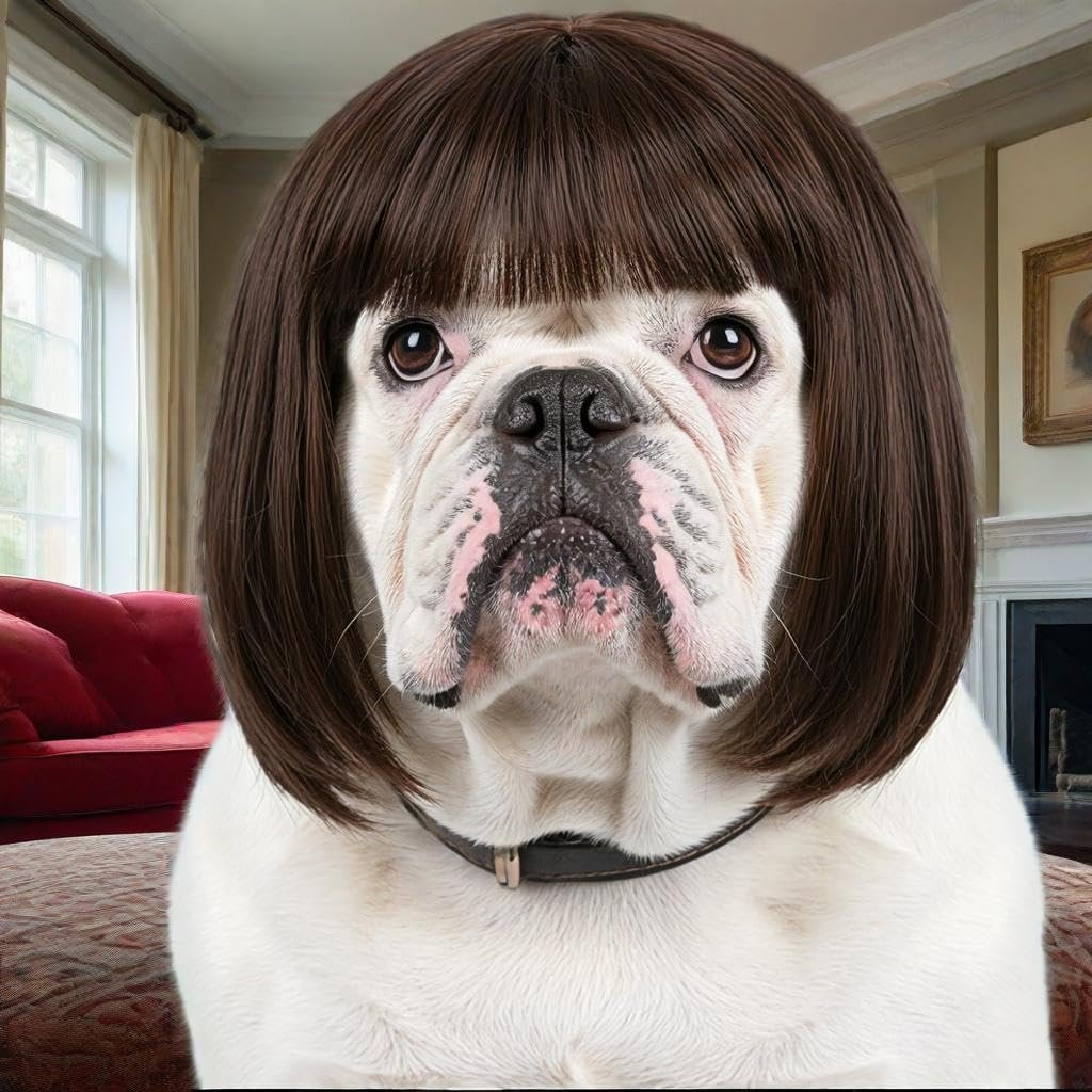 Dog Wig Costume with Adjustable Elastic Band for Small, Medium, Large Pets - Image 4