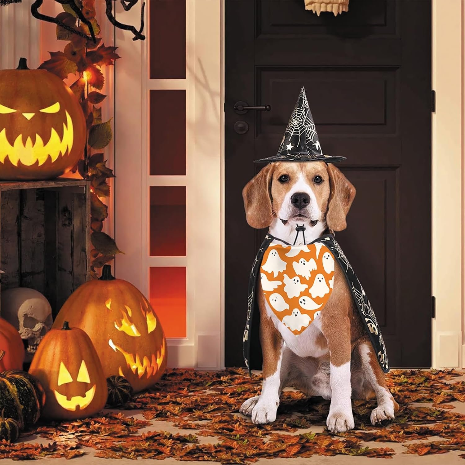 Halloween Dog Bandana Ghost Boo Scarf for Small Medium Large Dogs - Image 4