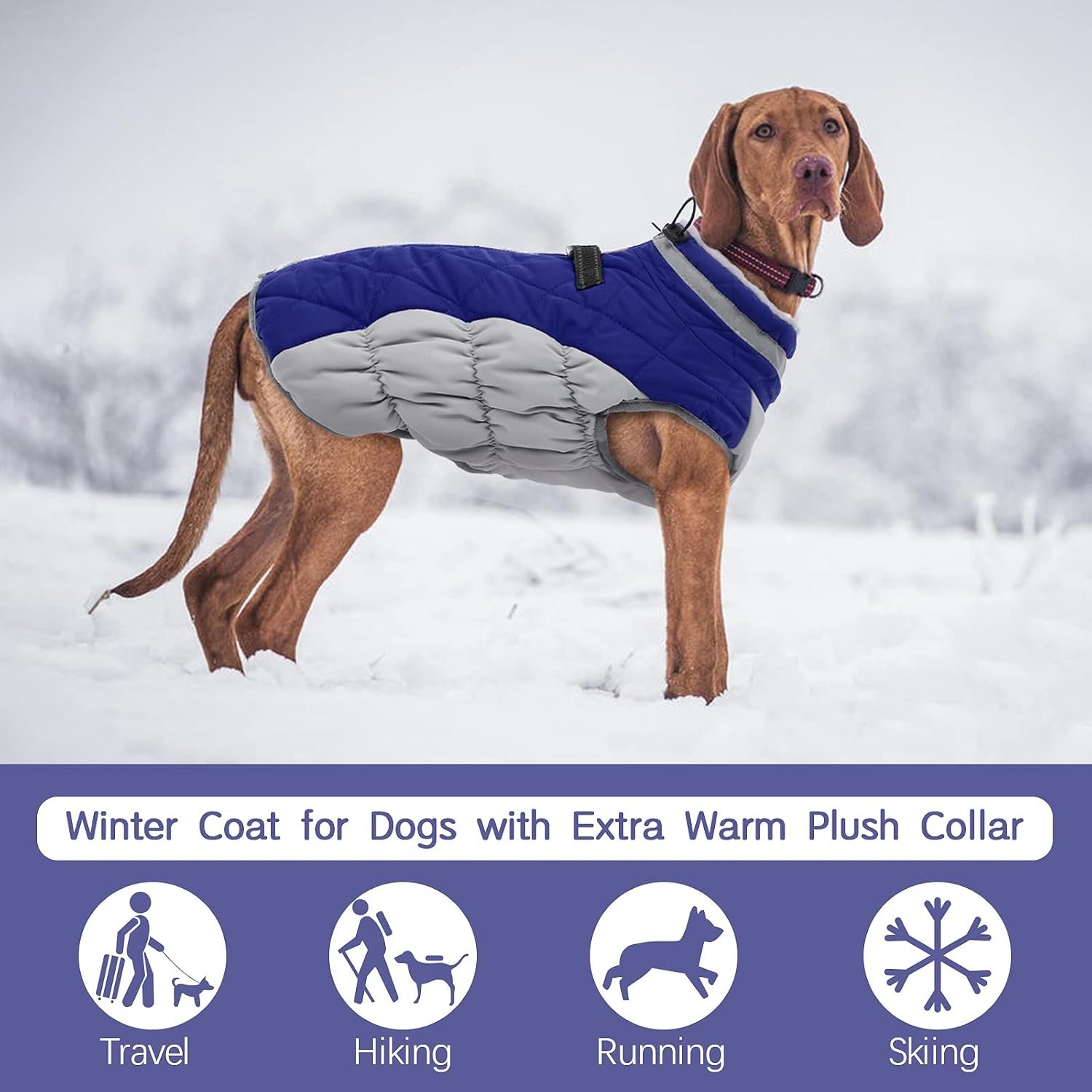 FUAMEY Dog Coat for Medium Dogs, Fleece Dog Winter Jacket with Harness - Image 3