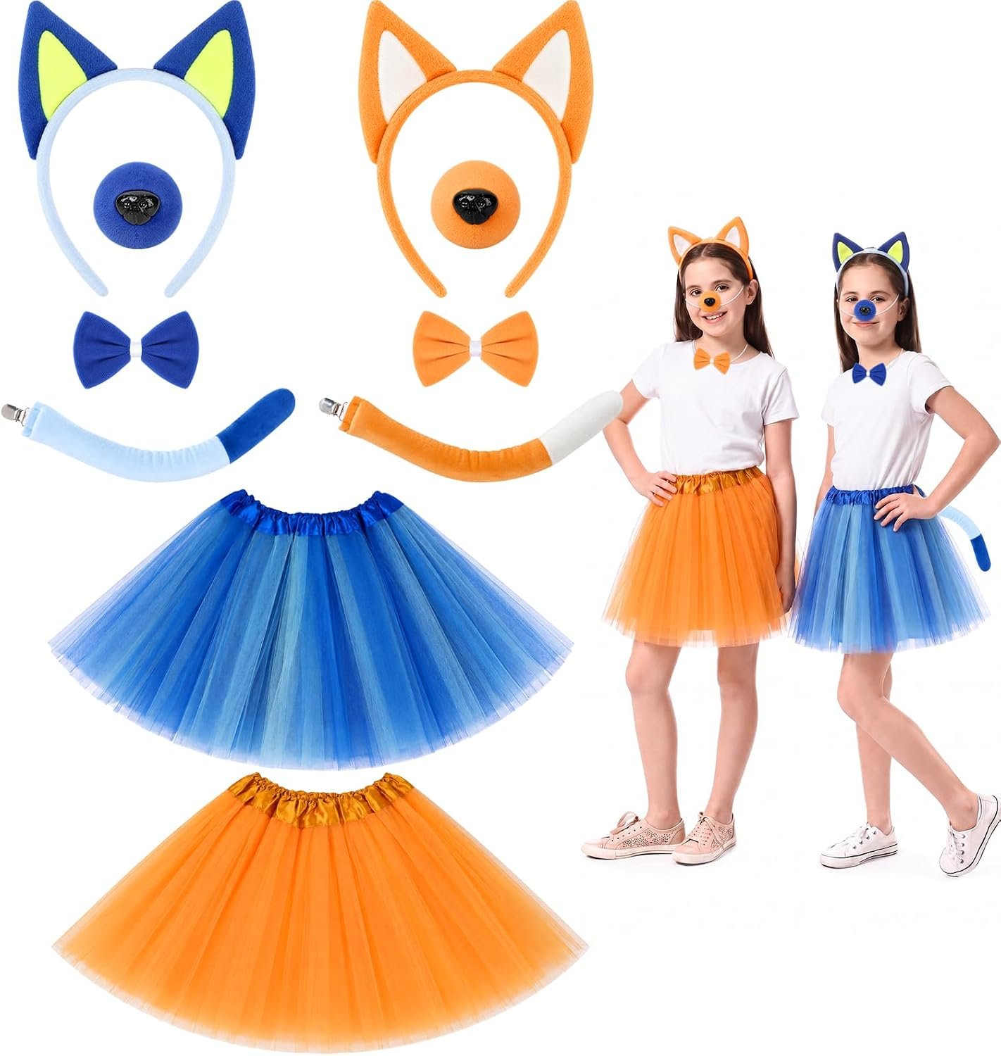 Animal Costume Accessories Set Includes Ear Headband Nose Bow Tie Fancy Dress Cosplay for Halloween Cartoon Drama