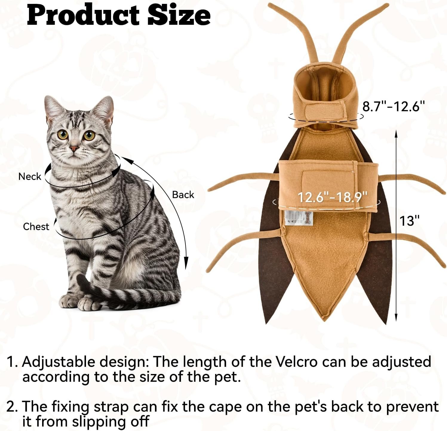 Halloween Puppy Cat Costume Dog Cockroach Shaped Outfits Pet Festival Cosplay Apparel for Small Dogs Cats - Image 3